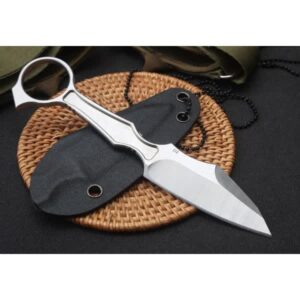 BURKE Mini Neck Karambit Fixed Knife Blade Camping Hunting Tactical Straight Knives