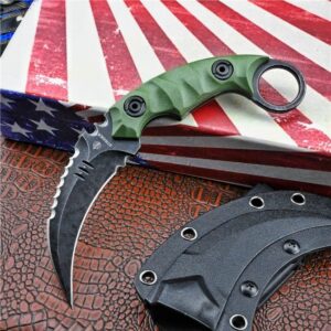 Strider Karambit Fixed Knife Blade Camping Hunting Tactical Straight Knives